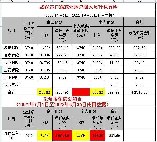 武汉社保最低缴费标准2023年最新解读