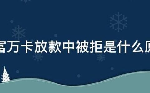 玖富万卡放款失败？原因有哪些？如何避免？