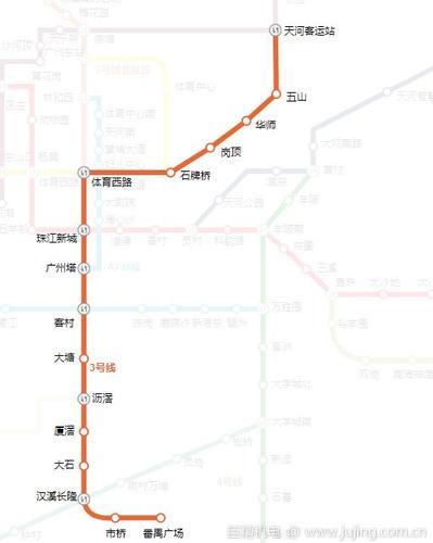 广州地铁3号线路图最新（2024年）