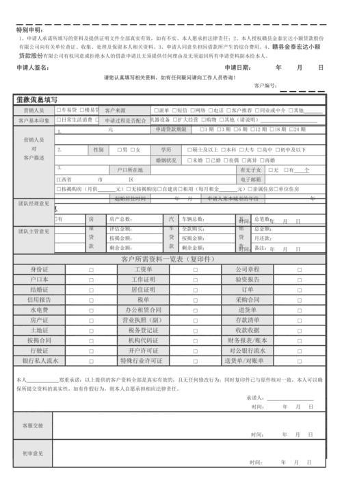 小额贷款申请要求