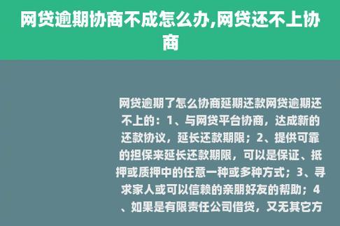 网贷逾期协商延期不同意怎么办？