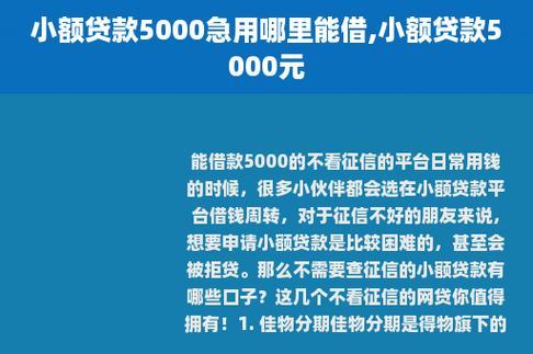 小额贷款公司放款：快速便捷的资金周转方案